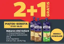 Netto Makaron nitki Goliard (z 12 jaj przepiórczych, z 4 jaj kury zielononóżki) oferta