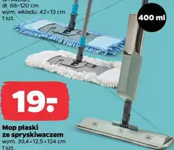 Netto Mop płaski ze spryskiwaczem wym. 39,4x12,5x124 cm oferta