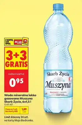 Woda mineralna lekko gazowana Muszyna Skarb Życia
