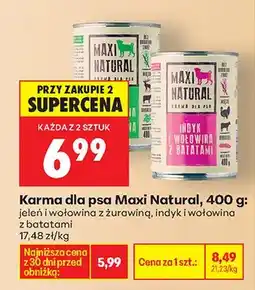 Biedronka Karma dla psa jeleń i wołowina z żurawiną, indyk i wołowina z batatami oferta
