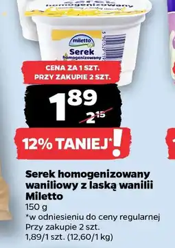 Netto Miletto Serek homogenizowany waniliowy oferta