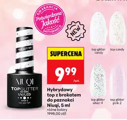 Biedronka Hybrydowy top z brokatem do paznokci Niuqi oferta