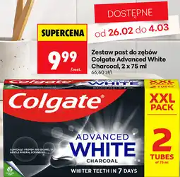 Biedronka Zestaw past do zębów Colgate Advanced White Charcoal oferta