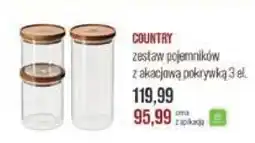 Stokrotka Market COUNTRY zestaw pojemników z akacjową pokrywką, 3 el oferta
