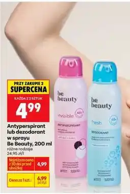 Biedronka Antyperspirant lub dezodorant w sprayu Be Beauty, 200 ml oferta