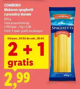 Lidl COMBINO Makaron spaghetti z pszenicy durum oferta