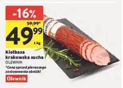 Intermarche Kiełbasa krakowska sucha Olewnik oferta