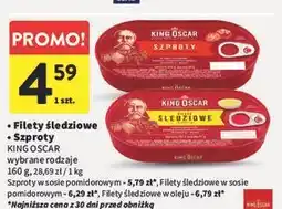 Intermarche Szproty w sosie pomidorowym King Oscar oferta
