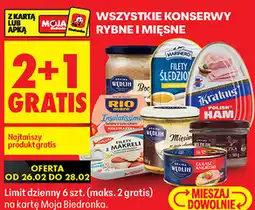 Biedronka Wszystkie konserwy rybne i mięsne oferta