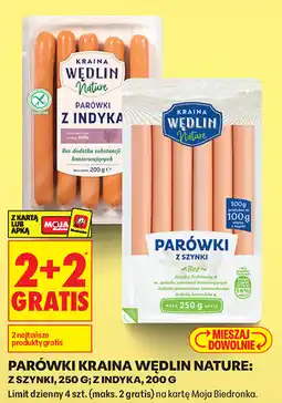 Biedronka Parówki Kraina Wędlin Nature: z szynki, 250 g z indyka, 200 g oferta