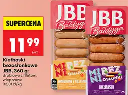 Biedronka Kiełbaski bezosłonkowe JBB, 360 g: drobiowe z filetem, wieprzowe oferta