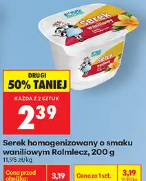 Biedronka Serek homogenizowany o smaku waniliowym Rolmlecz oferta