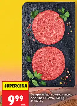 Biedronka Burger wieprzowy o smaku chorizo El Pozo oferta