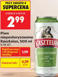 Biedronka Piwo niepasteryzowane Kasztelan oferta