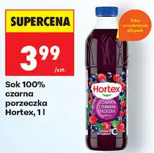 Biedronka Sok 100% czarna porzeczka Hortex oferta