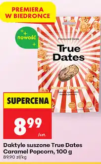 Biedronka Daktyle suszone True Dates Caramel Popcorn oferta