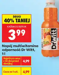 Biedronka Napój multiwitamina odporność Dr Witt oferta