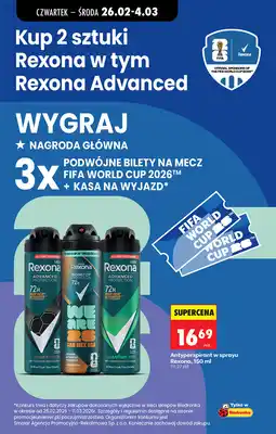 Biedronka Antyperspirant w sprayu Rexona oferta