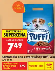 Biedronka Karma dla psa z wołowiną Puffi oferta