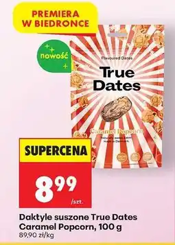 Biedronka Daktyle suszone True Dates Caramel Popcorn, 100 g oferta
