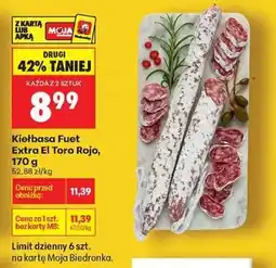 Biedronka Kiełbasa Fuet Extra El Toro Rojo, 170 g oferta