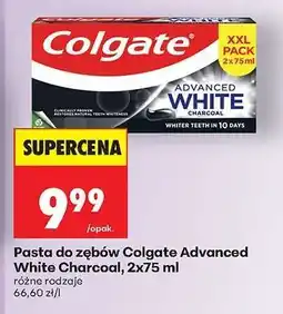 Biedronka Pasta do zębów Colgate Advanced White Charcoal 2x75 ml oferta