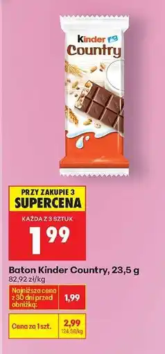 Biedronka Baton Kinder Country 23,5 g oferta