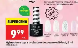 Biedronka Hybrydowy top z brokatem do paznokci Niuqi, 5 ml oferta