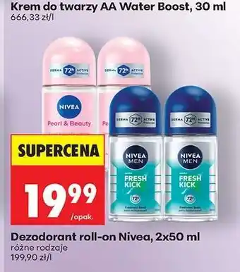 Biedronka Dezodorant roll-on Nivea, 2x50 ml oferta