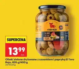 Biedronka Oliwki zielone drylowane z czosnkiem i papryką El Toro Rojo, 835 g/400 g oferta
