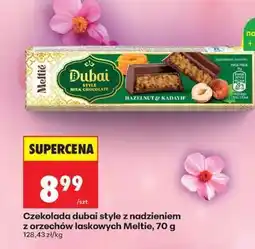 Biedronka Czekolada dubai style z nadzieniem z orzechów laskowych Meltie, 70 g oferta