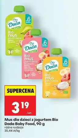 Biedronka Mus dla dzieci z jogurtem Bio Dada Baby Food, 90 g oferta