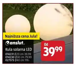 Jula Kula solarna LED Ø14231 Ø20 cm 39,99, Ø14230 Ø30 cm 79,99, Ø27573 Ø40 cm 119 oferta