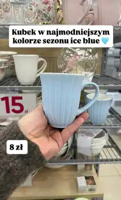 Pepco Kubek ryflowany ice blue oferta