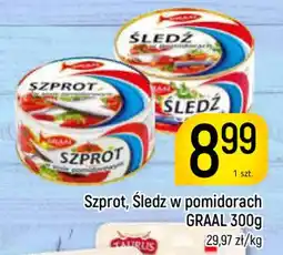 Delikatesy Piotruś Pan Szprot, Sledź w pomidorach Graal oferta