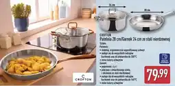 ALDI CROFTON Patelnia 28 cm/Garnek 24 cm ze stali nierdzewnej oferta
