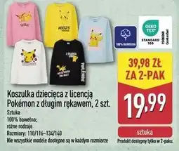 ALDI Bluzka dziecięca z długim rękawem pokemon 110/116-134/140 oferta