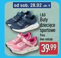 ALDI Buty dziecięce sportowe L&D oferta