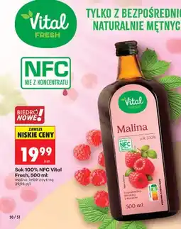 Biedronka Sok 100% NFC malina oferta