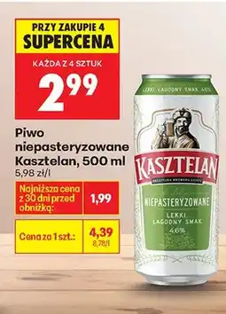 Biedronka Piwo Kasztelan Niepasteryzowane oferta