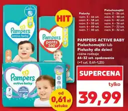 Kaufland Pieluchomajtki Active Baby dla dzieci różne rodzaje oferta