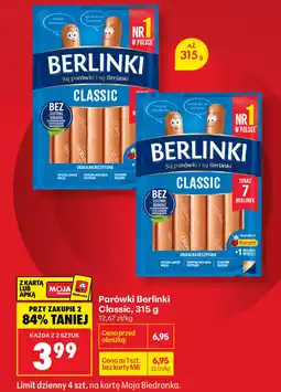 Biedronka Parówki Berlinki Classic oferta