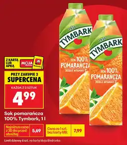 Biedronka Sok pomarańcza 100% Tymbark oferta