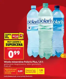 Biedronka Woda mineralna Polaris Plus oferta