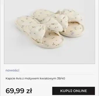 Kapcie Avis z motywem kwiatowym