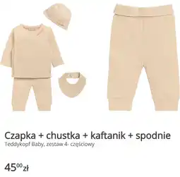 KiK Czapka + chustka + kaftanik + spodnie Teddykopf Baby, zestaw 4-częściowy oferta