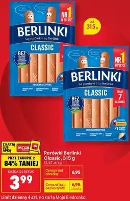 Biedronka Parówki Berlinki Classic oferta