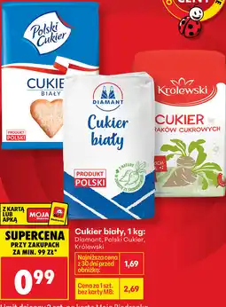 Biedronka Cukier biały, 1 kg: Diamant, Polski Cukier, Królewski oferta