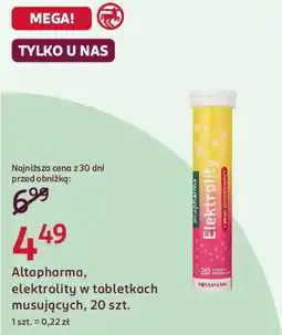 Rossmann Altapharma, elektrolity w tabletkach musujących oferta