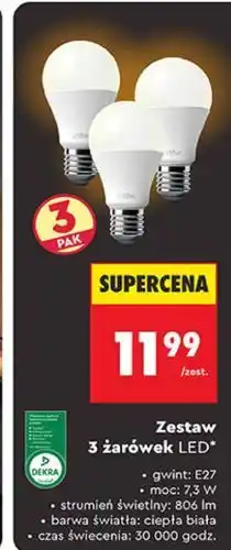 Biedronka Zestaw 3 żarówek LED oferta